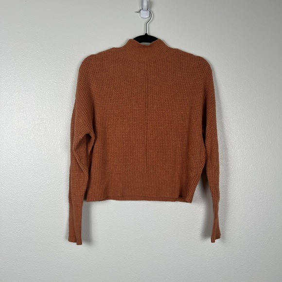 Ruby Moon Women's Waffle Knit Mock‎ Neck Pullover Brown Sz S - Picture 6 of 6